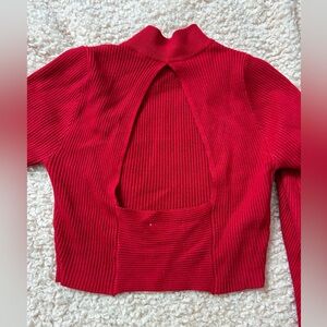 Brand new red sweater with Open back